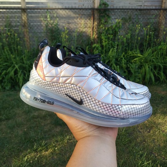 Nike Air Max 720 818 Metallic Silver Sneakers Shoes Kids Size Youth